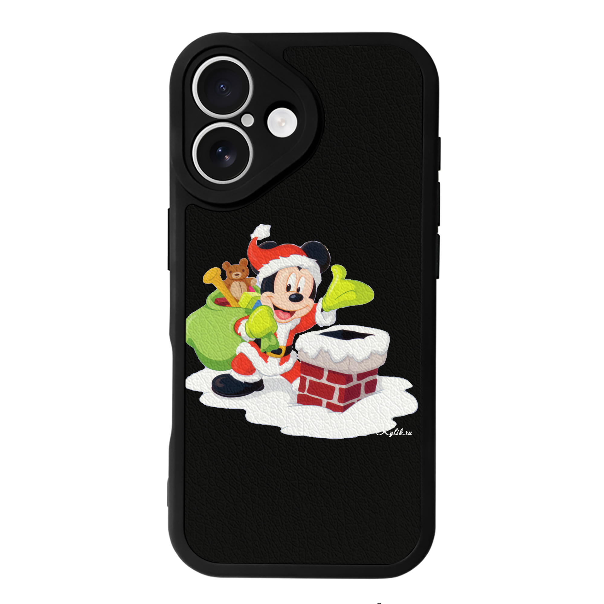（画像用） ミッキーマウス Mickey Mouse 【iPhone 16シリーズ対応】シリコンスマホケース（レザー調） 材質：シリコン